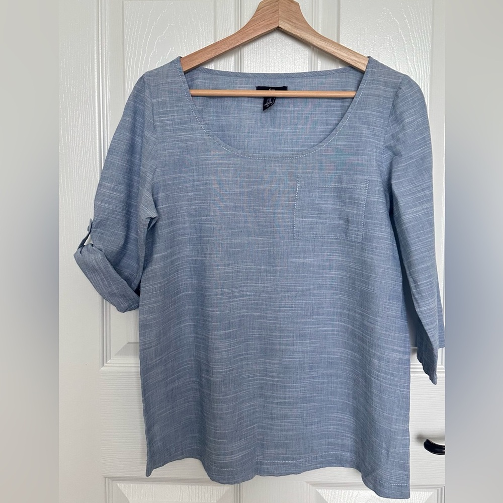 GAP Factory 3/4 Sleeve Linen Look Pullover Top. Size xs